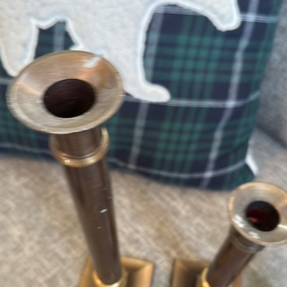 Rustic Brown and Gold Candle Accents solid brass - Picture 10 of 11